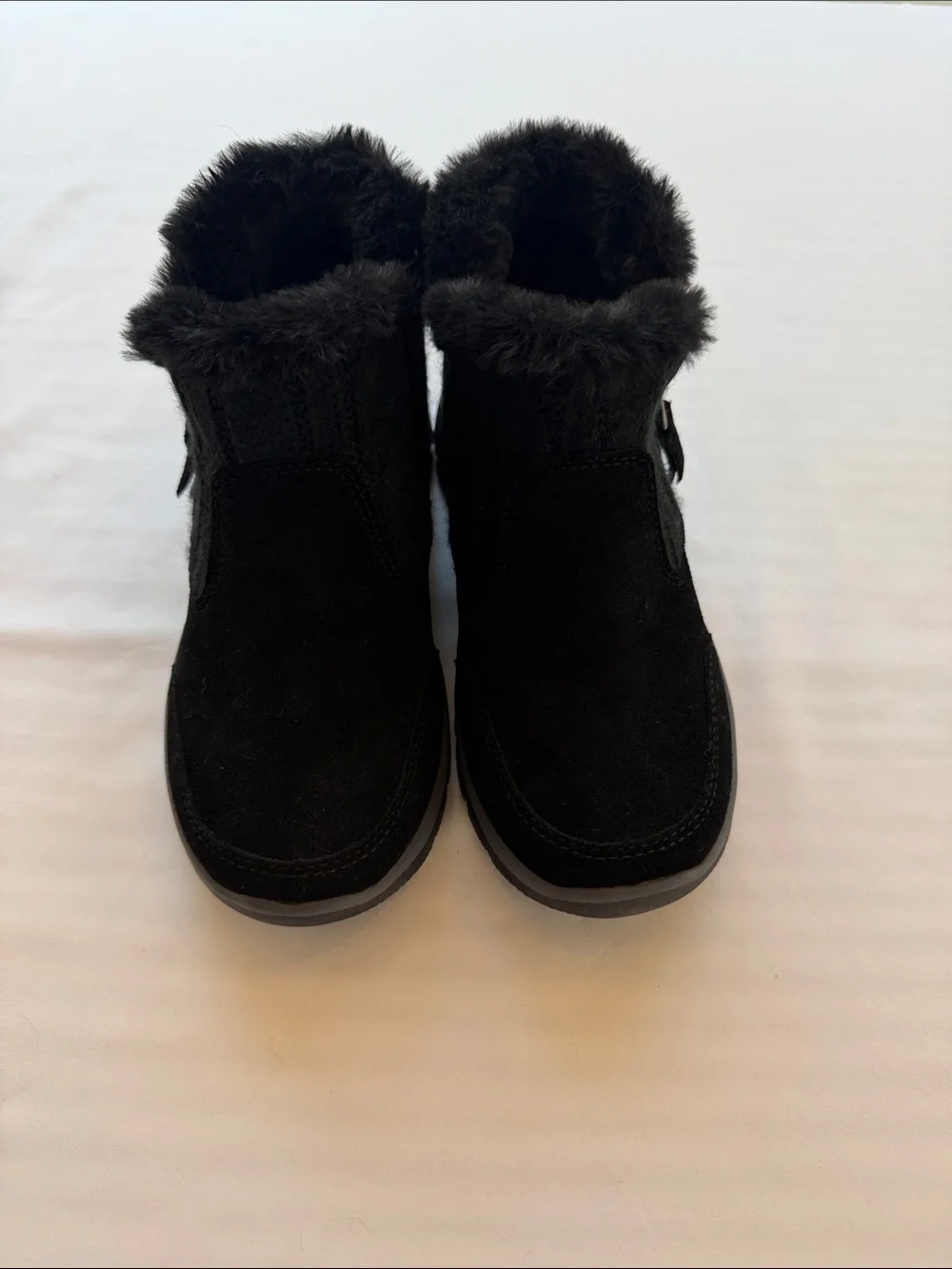 Skechers Black Faux-Fur Zip Ankle Boots